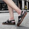 38-46 Summer Men's Large Casual Sandals Breathable Leather Sandals Beach Shoes