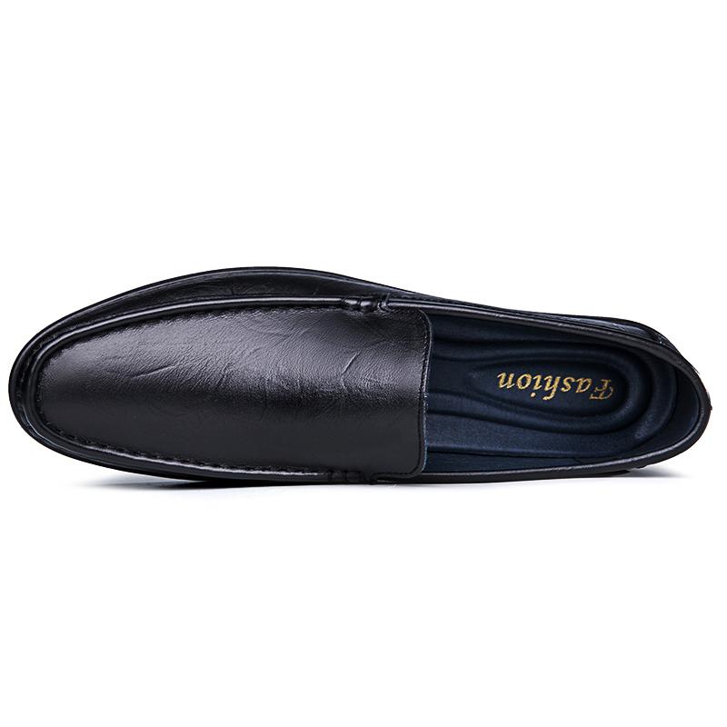 Fashion Men's Casual Shoes Comfortable Loafers Luxury Genuine Leather Male Driving Shoes Business Slip on Flats Walking Shoes
