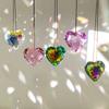 Colgante de Pared Atrapasol Cristal Corazón Prisma Carrillón de Viento Creador de Arcoíris Captador de Luz Decoración de Ventana Jardín