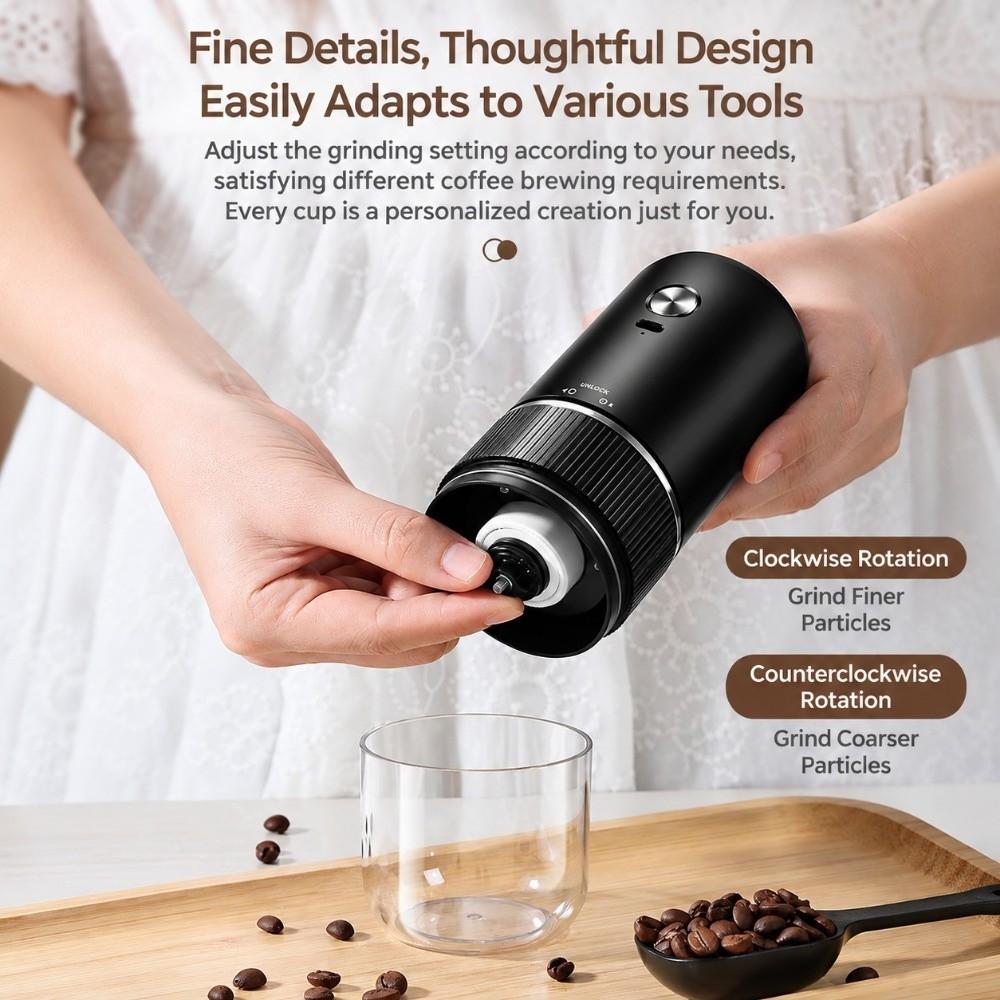 USB Rechargeable Portable Coffee Grinder Ceramic Burr Coffee Bean Grinder Espresso