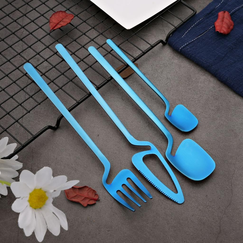 Silverware Set Satin Finish 24-Piece Stainless Steel Flatware Set Kitchen Utensil Set Service for 6 Dishwasher Safe