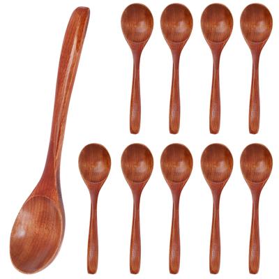 10Pcs Wooden Spoons 17cm/6.7 Inch Wooden Honey Spoons Home Eating Spoon Kitchen Utensil for Kitchen Cooking Party