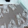 3m X 30.5cm White French Chantilly Lace, Non-stretch Eyelash Lace Fabric for Sewing, Bra, Underwear, Lingerie, Dress, Garment, Crafting