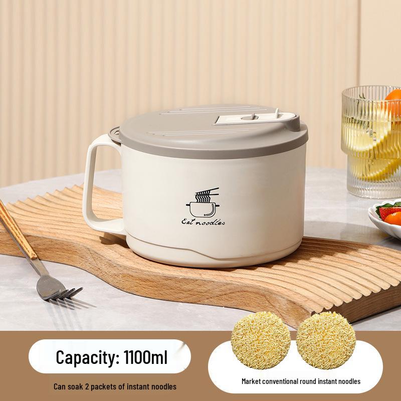 

304 Stainless Steel Double-Layer Lunch Box - Heat-Resistant and Multifunctional Noodle Bowl for Students 304 Stainless Steel