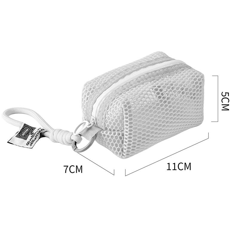 Square Mesh Cosmetic Bag Mini Coin Purse Portable Square Cosmetic Storage Bag With Zipper Multi-Purpose Sundries Bag