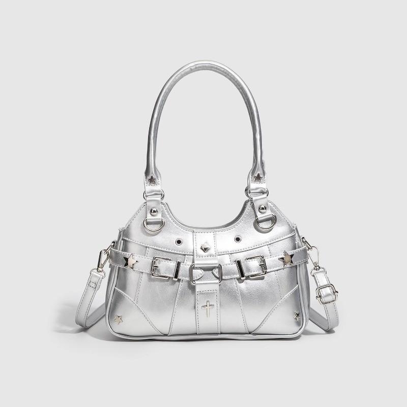 IELGY Ladies Silver Portable Underarm Bag