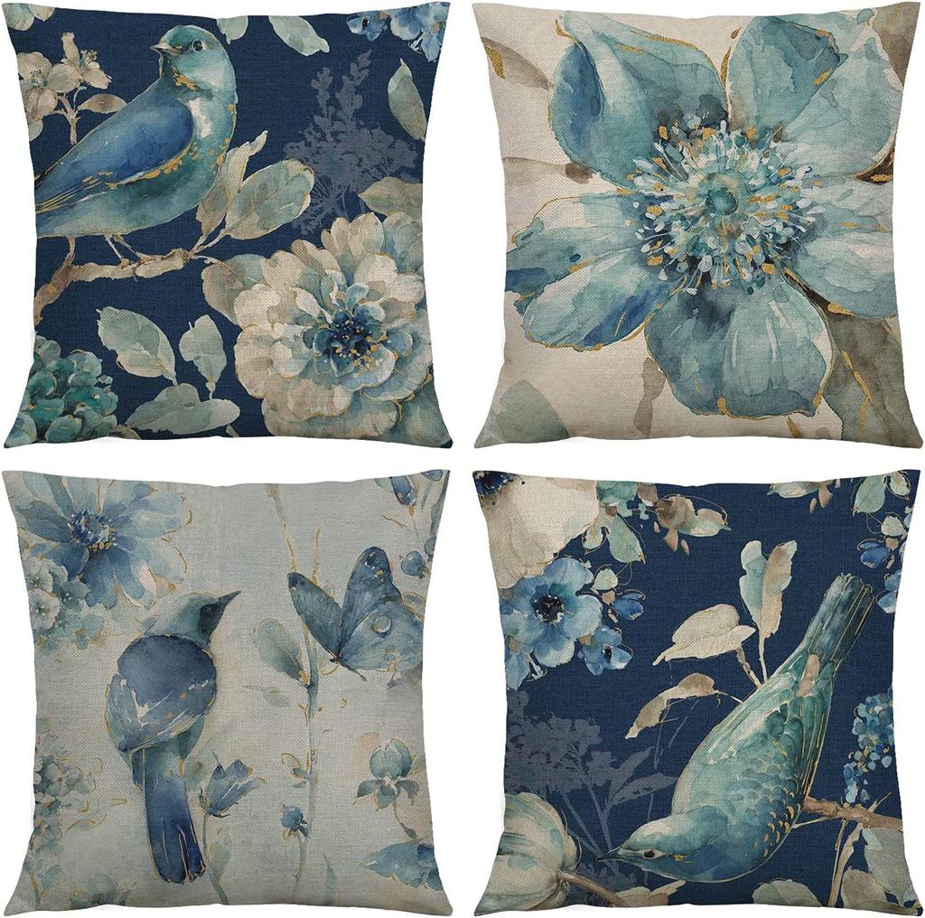 Plant and Flower Print Pillow Case Car Home Sofa Living Room Linen Pillow Cushion Nordic Style