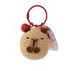 Hand-Knitted Capybara & Rabbit Animal Ball Keychain - Kids' Bag Charm