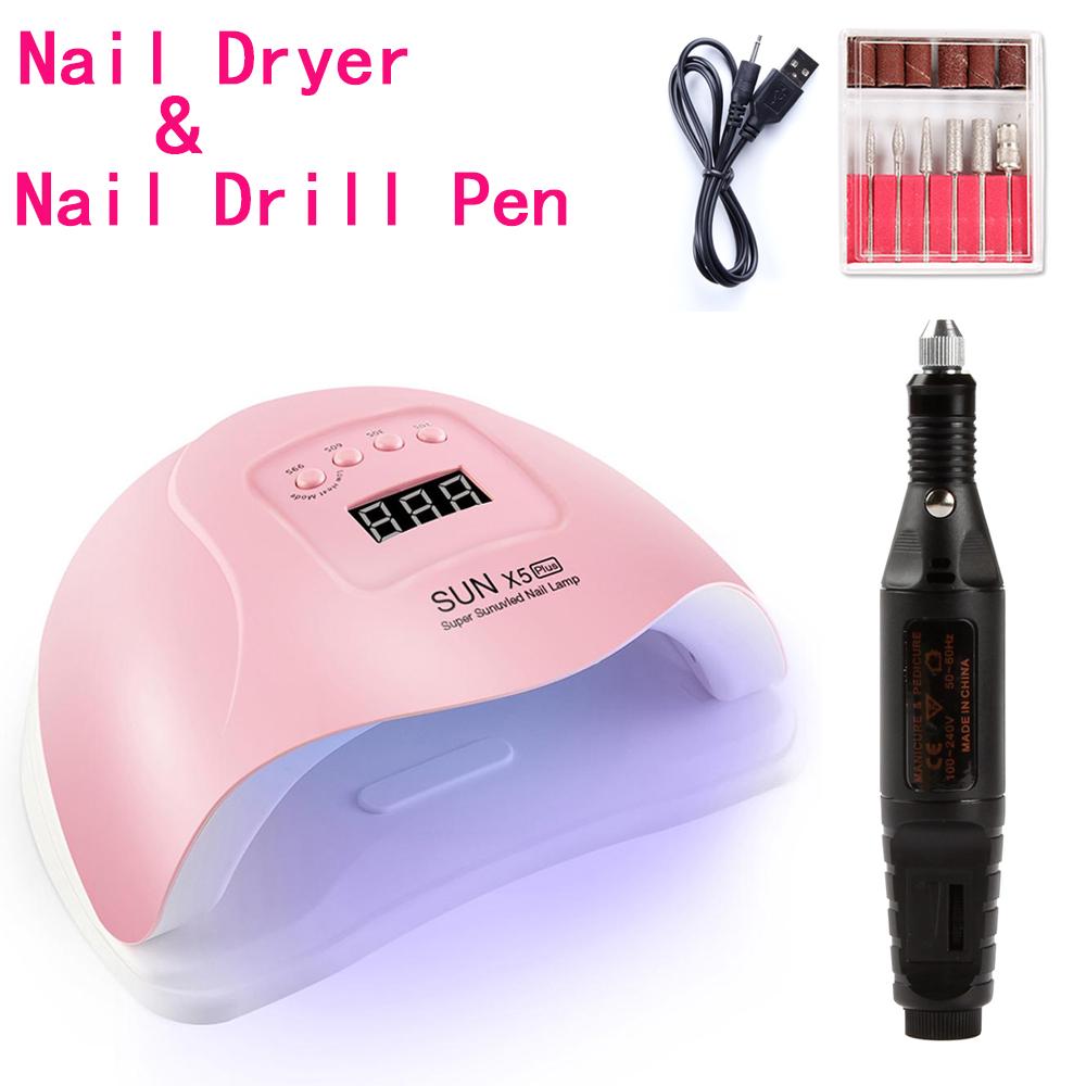 Elektrische Maniküre Pediküre Maschine Stift Nagel Trockner LED Nagel Licht Lampe Nail Art Set
