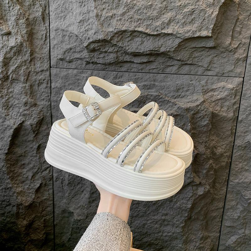 Sandals Girl 2025 Summer New Korean Version of Internet Celebrity Platform Muffin with Fairy Style with Skirt Roman Sandals Woman