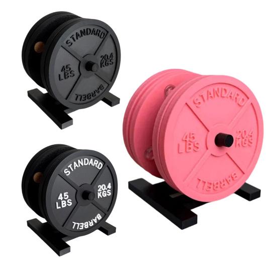 Weight Plate Coaster Set with Rack, Creative Barbell Plate Design Coasters, 45LBS Logo Drink Coasters, Personalized Gift for Gym Lovers Fitness Fans