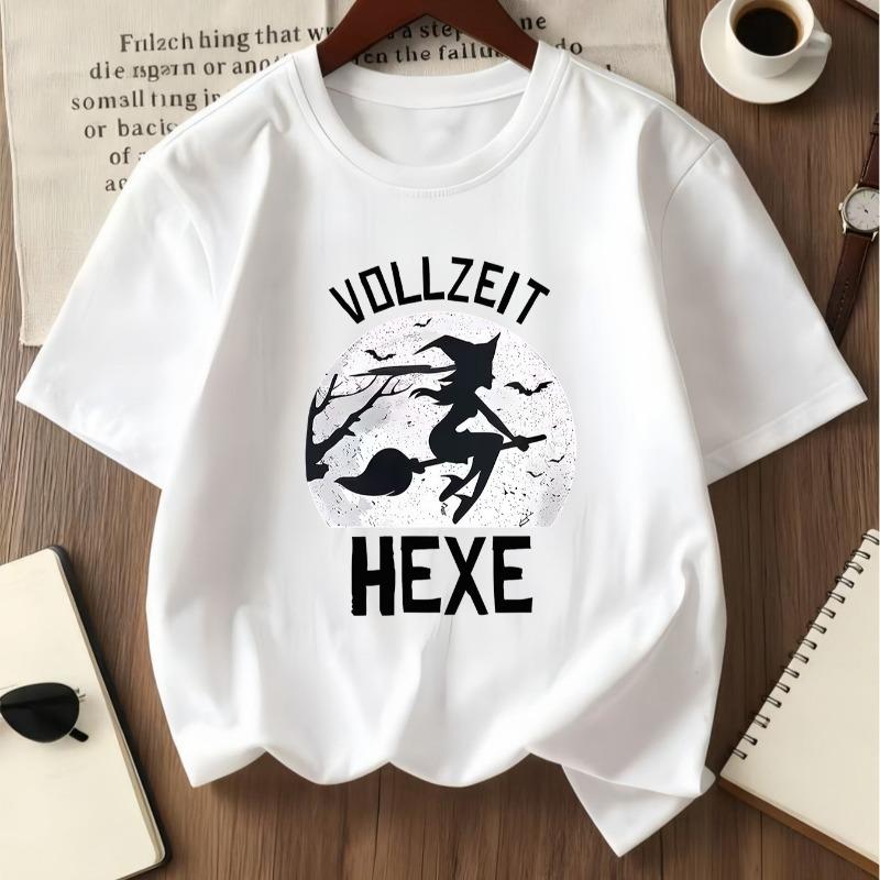 Kids Crewneck Summer Tee, HEXE Witch Personality Print 110