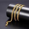 Stainless Steel Cuban Chain Necklaces For Men Women 3.5MM 5MM 7MM Black Gold Color Solid Curb Link Chain Punk Fashion Jewelry