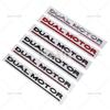 Car Styling 3D Dual Motor ABS Adhesive Emblem Rear Trunk Badge Sticker Body Decal for Tesla Model 3 Model S Models Y Model X
