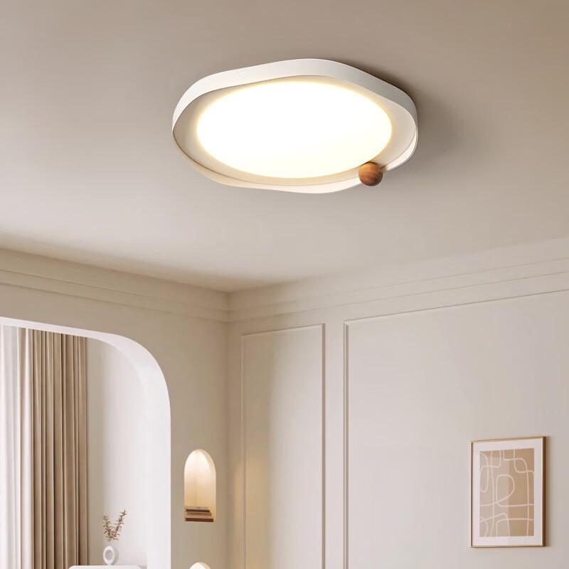 OEING 40cm Minimalist Vintage Cream Style Bedroom Ceiling Lamp