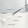 1pc Stainless Steel Telescopic Drying Pole, No-Drill, Adjustable for Clothes, Shower Curtain, Expandable, Black & White Design