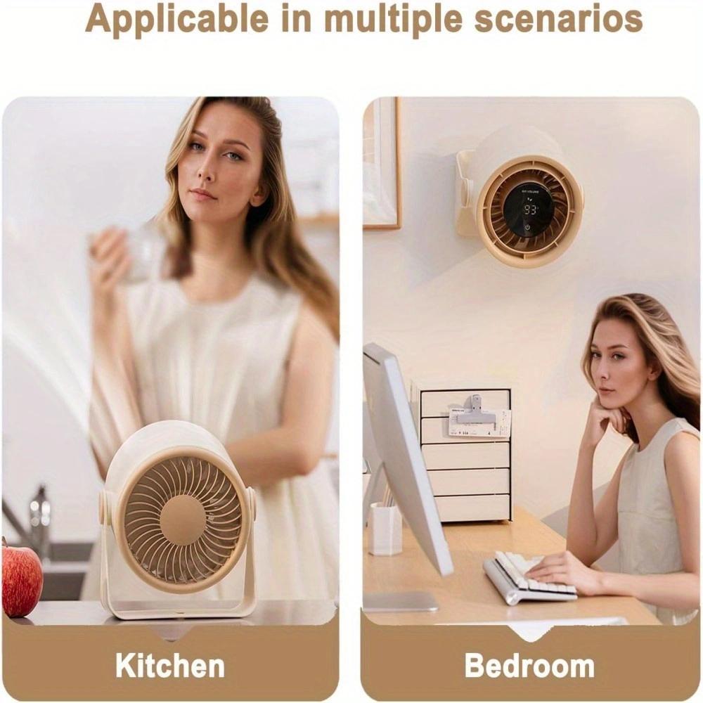 DS301 New Desktop Small Fan with USB Charging and Digital Display Turbo High-Speed Office Wall-mounted Mini Fan
