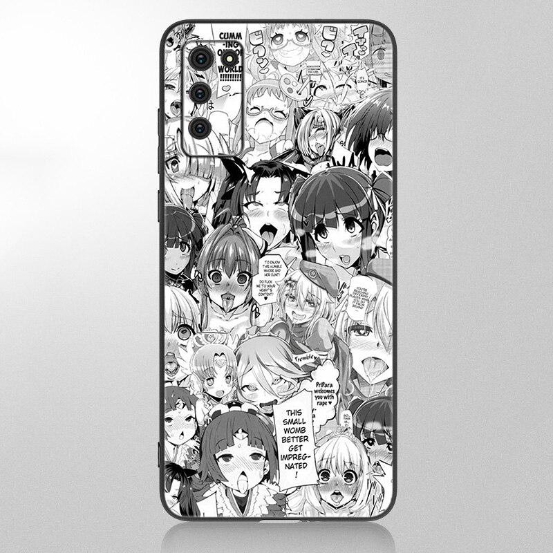 Anime dívka kreslená japonská roztomilá tvář Pouzdro pro Samsung Galaxy A12 A02S A22 A32 A52 A72 A71 A51 A41 A31 A21 A11 A50 A70 A10S A20S