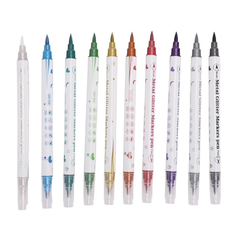 10 Colors Double Ended Nail Marker Pens Graffiti Dotting Drawing Liner Acrylic Nail Art Pen for