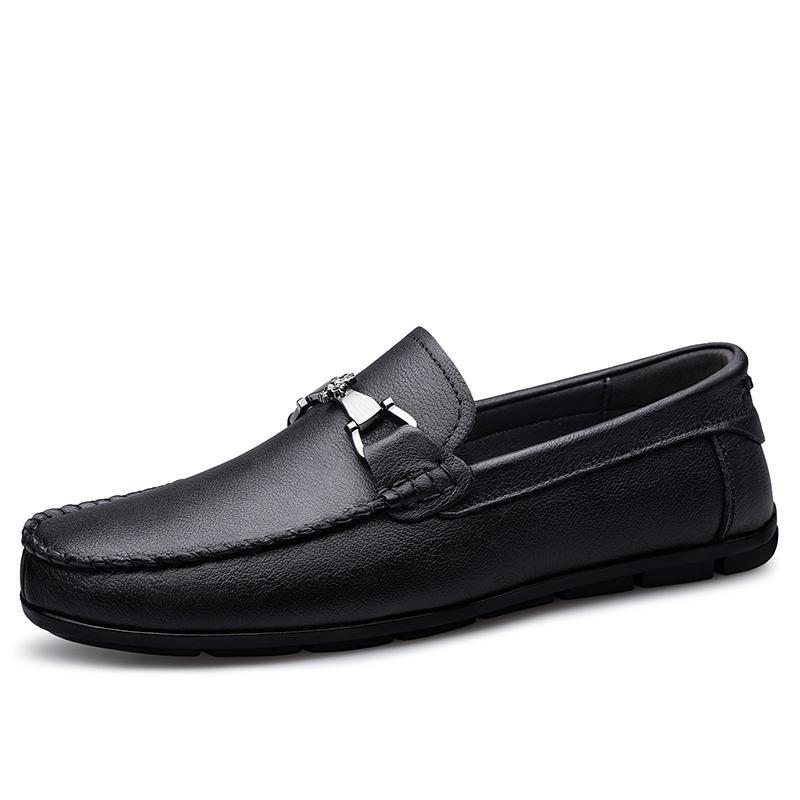 Fashion Genuine Leather Men's Loafers Classics Business Dress Shoes Moccasins Slip on Flats New Driving Shoes Leisure Walk Casual Shoes