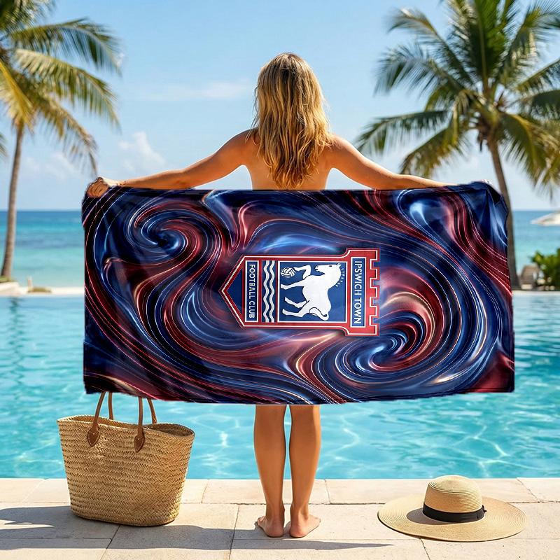 Ipswich Town Fußball Strandtuch Weiches Mikrofaser-Sommertuch Schnelltrocknendes Saugfähiges Handtuch für Strand Schwimmbad Reisen