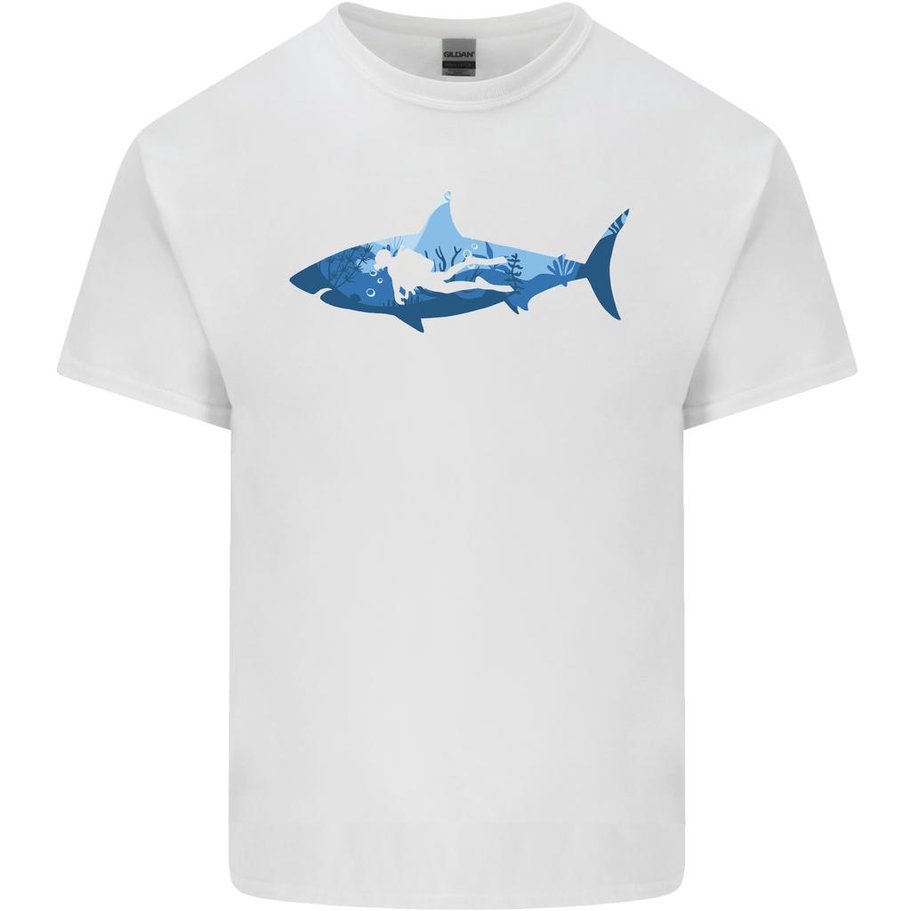 Great White Shark Scuba Diver Diving Unisexs Light Cotton TShirt