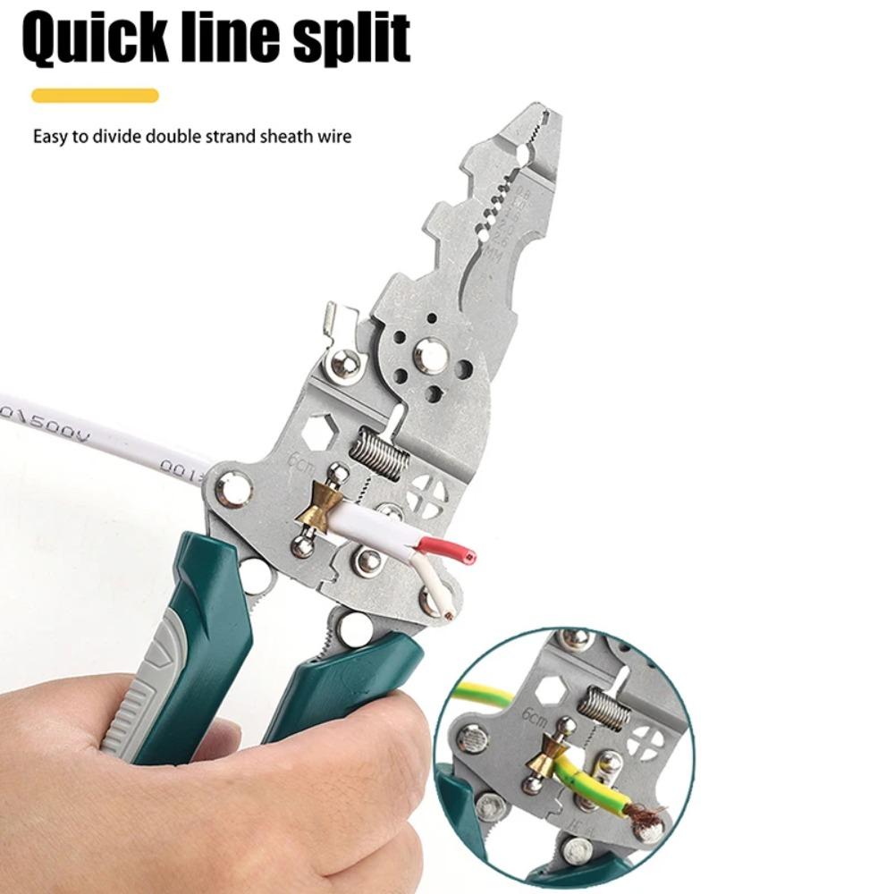 Foldable wire stripper with stripping, crimping, cutting and twisting functions electrician wire splitter crimping pliers  tool