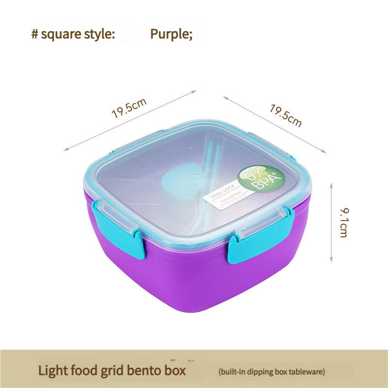 

Двухслойный ланч-бокс Портативный для пикника Салатница Свежесть-сохранитель для легкой еды Фруктовый контейнер с отделениями для студентов и офисных работников фиолетовый