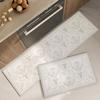 1pcs Waterproof Kitchen Carpet for Floor Oilproof PVC Plaid Kitchen Rug Anti Slip PU Leather Floor Mat Doormat Long Tapete Gray