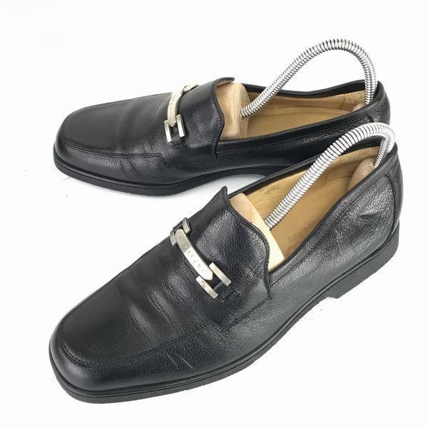 

A Testoni Italy Кожаные мокасины с пряжкой Черные 25.0 Туфли деловые(ИСПОЛЬЗОВАЛ)