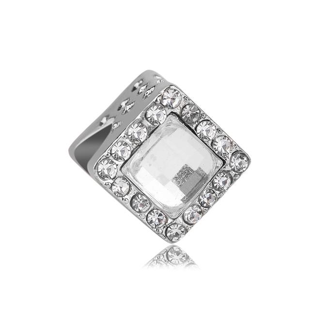 2pcs Colorful Crystal Charm Beads Fit Original Brand Charms Bracelets Necklaces Silver Color Women 'S Bracelet Diy Jewelry Making