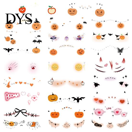 Halloween Face Tattoos Temporary Tattoos, Realistic Waterproof Water Transfer Stickers, Skin-friendly Tattoo for Adults Breathable Body Art,
