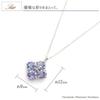 Barzaz Tanzanite Necklace in Platinum with Hydrangea December for Women Flower, Blue-Purple, Birthstone,