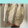 Fashionable Patchwork Bucket Bag 2024 New Style Pu Leather Rhombic Chain Shoulder Bag