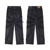 Men's Retro Baggy Jeans - Destroyed Spider Web Design with Raw Edges
