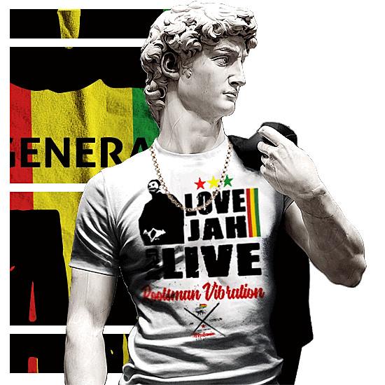 

Reggae t-shirt Roots Rock Rasta Flag Jah Rastafari Haile Selassie Love Jah tee M