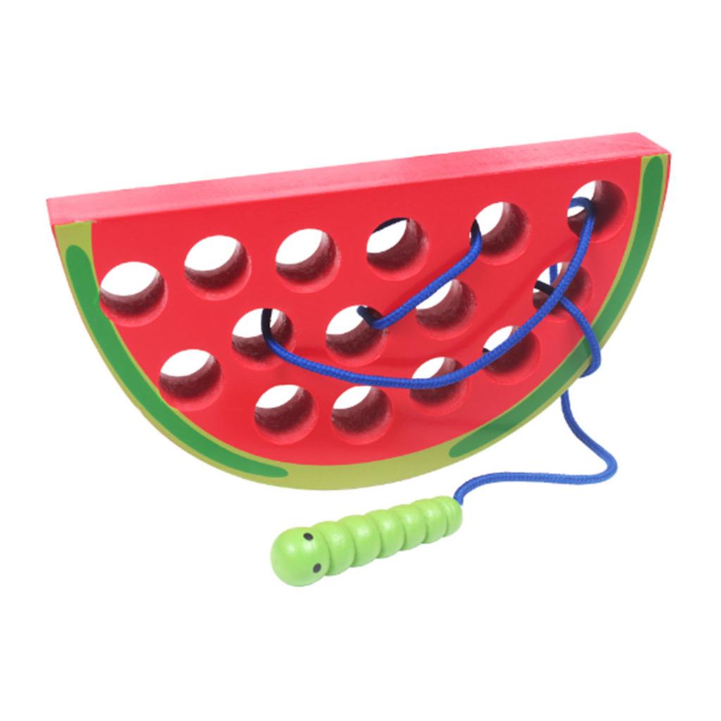 Jucărie din lemn, cu atașare, vierme Montessori, care mănâncă fructe, joc de călătorie pentru copii, devreme