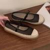 Fashion Fashion Mesh Breathable Flat Sandal Women Comfort Round Toe Shallow Casual Shoe Cute Butterfly-knot Low Heel Pumps Zapatos Mujer