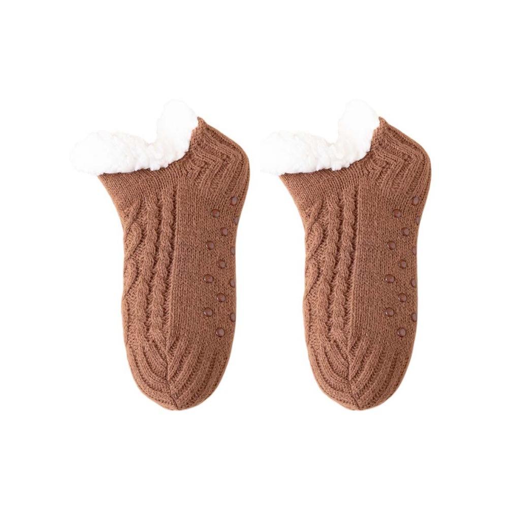 Grid Winter Floor Socks Silica Gel Sleeping Socks Cute Thicken Velvet Socks  Women