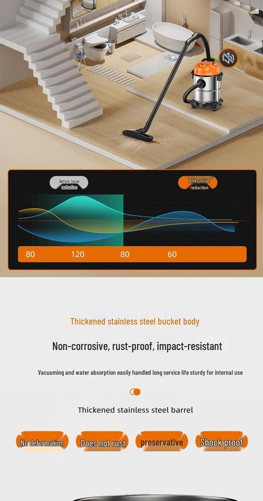 High-Power Industrial Suction Cleaner for Floors, Sofas, and Grouting