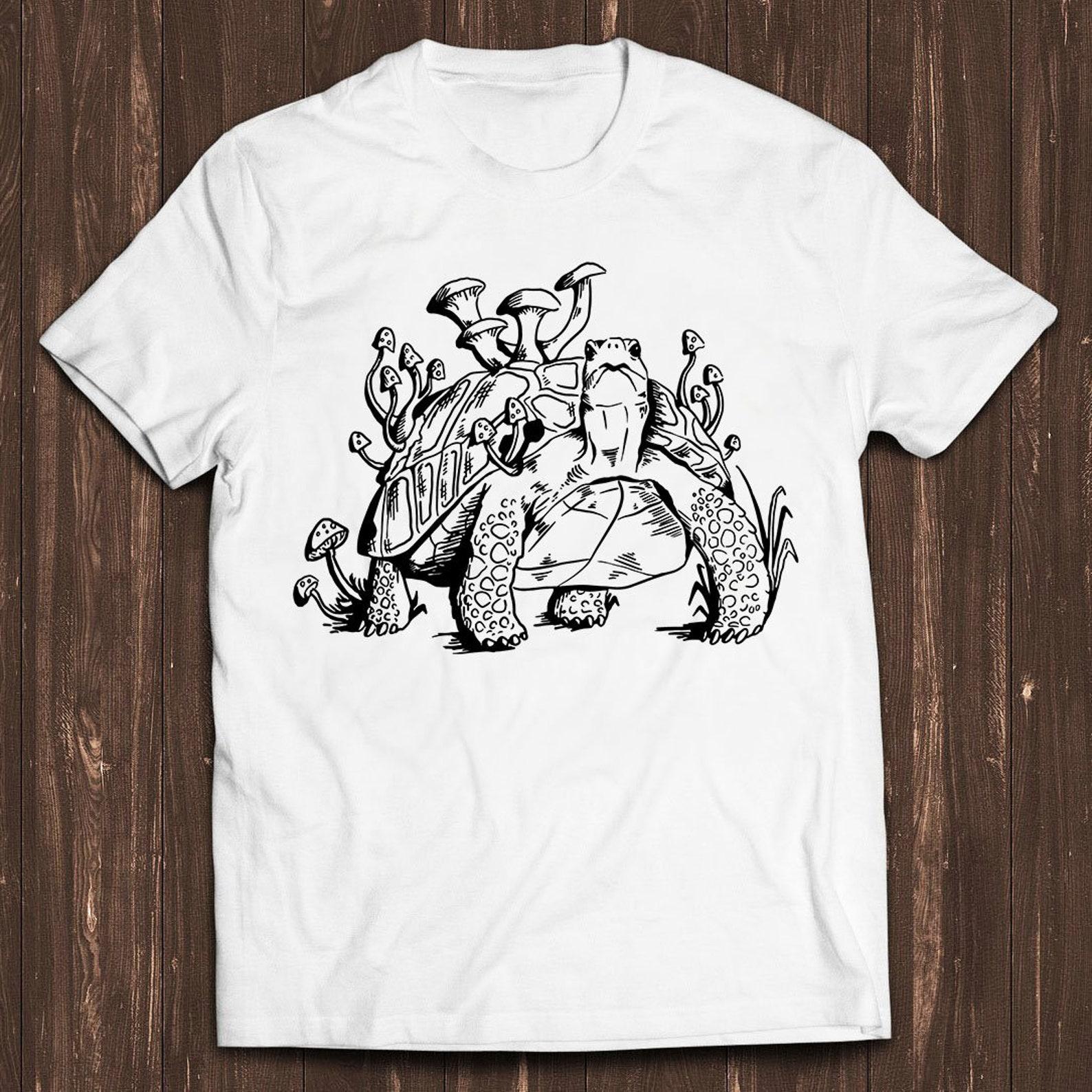 Tortoise Mushrooms Nature Mycology Funny Gamer Meme Music Gift Tee T Shirt C1580 4XL