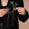 Lapel Pin Lustrous Phoenix Pearl Tassel Brooch Clothes Suit Brooch Elegant Animal Bird Brooch For Birthday Scarf Dress