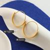 Trendy Minimalist Gold-Plated Titanium Hoop Earrings - Autumn/Winter Style F328