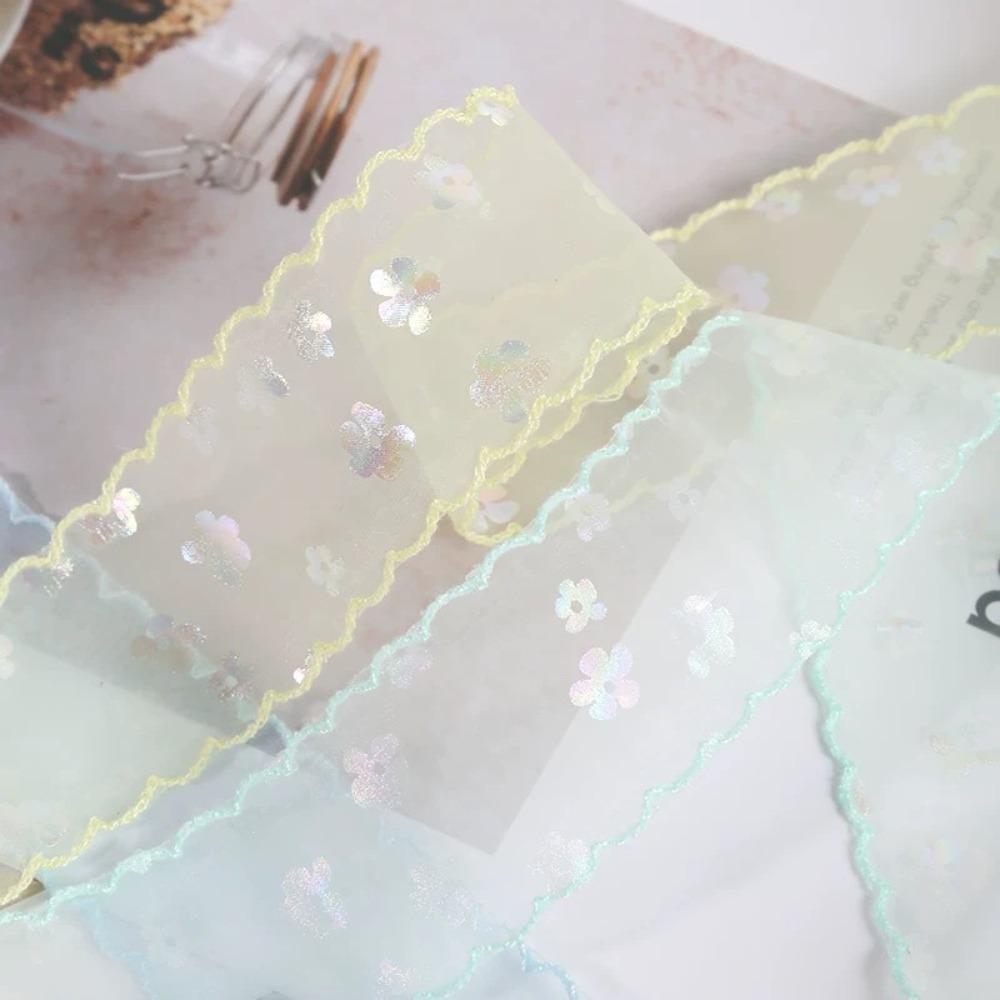 Creative 10 Yards Silk Ribbon Gift Wrapping Bouquets 4cm Gifts Packaging Material Wave Edge Pleated Chiffon Ribbon