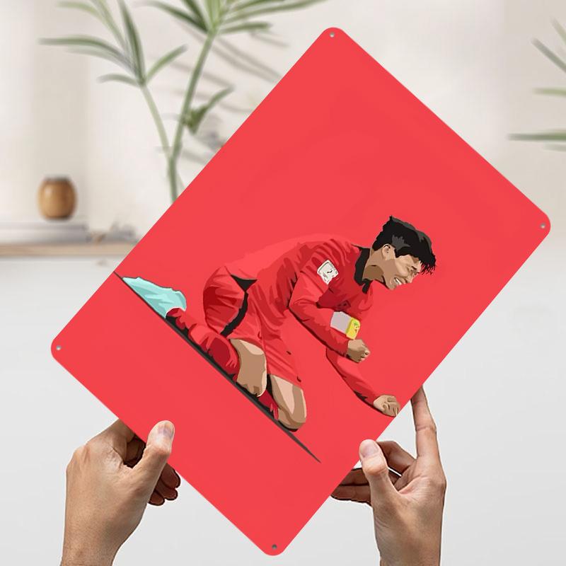 

Soccer Player Celebration Tinplate Poster Customized Wall Art Vintage Metal Signs Retro Tin Plaque for Room Decoration Gaming 7.9x11.8In(20x30cm)