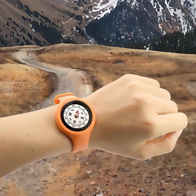 6Pcs Light Weight Compasses Watches Outdoor Navigation Tool Adjustable Strap Wearable Compasses For Backpacking Climbing