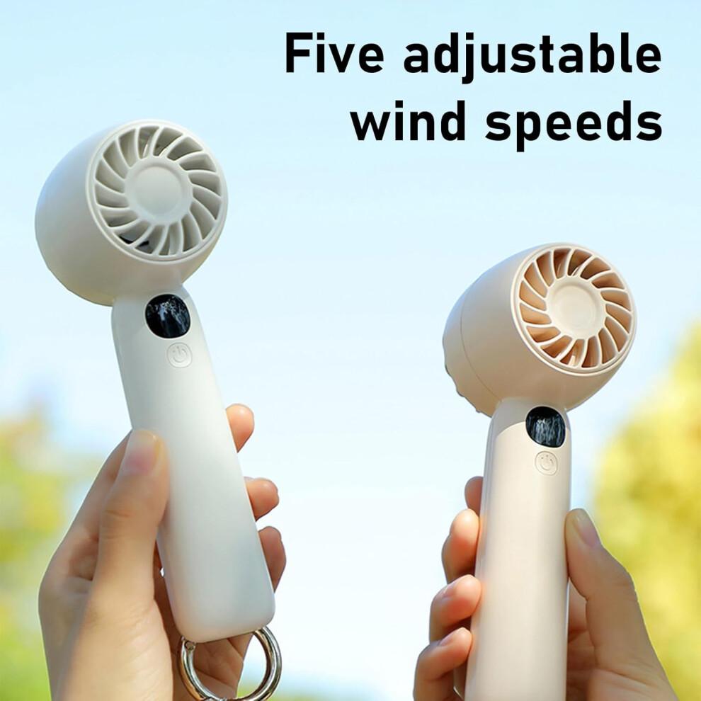 5 Speed Portable Handheld Fan USB Rechargeable 1200mAh Battery for Travel Outdoors Kids