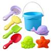 Mini Conjunto de Brinquedos de Praia Pá Baldes Moldes com Tema Marinho Para Diversão na Praia das Crianças Kit de Construção de Castelos de Areia Brinquedos de Areia para Exterior Para Crianças Pequenas