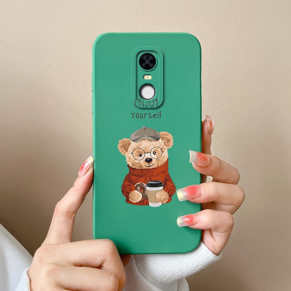 Case For Redmi Note 10S 7S 10 K80 7 8 9 9T 10T 9S Pro Max Plus Back Cover Fashion Little Bear Pattern Soft Silicone Shockproof Housing For Redmi Shell
