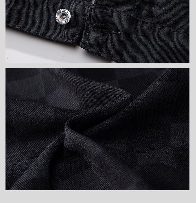 Men's Loose Plaid Grid Plush Denim Jacket - Korean Style, Youthful, Long Sleeve for Autumn/Winter